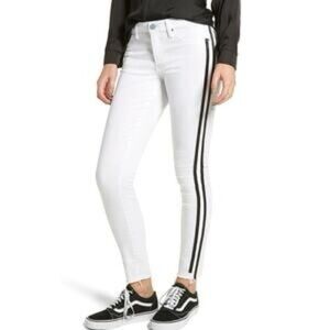 Articles of Society White Denim with Black Accent Stripes